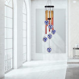 Blue Evil Eye Heart-Shaped Wind Chimes Outdoor Decor, Heart - Evil Eye Wind Bells, Mobile Evil Eye Windcatcher, Blue Evil Eye Amulet Wind Chimes for Home, Gifts for Mom,Balcony,Patio,Garden Decoration