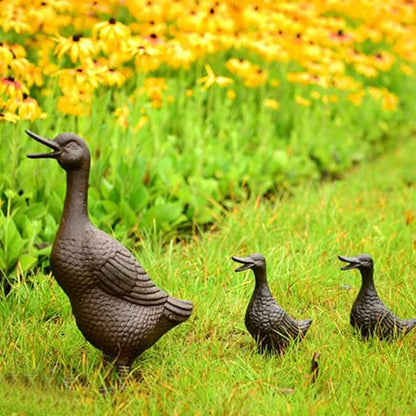 Heavy Duty Cast Iron Collectible Duck Sculpture,Decorative Creative Animal Figurine Outdoor Statues for Garden Patio Home Decor