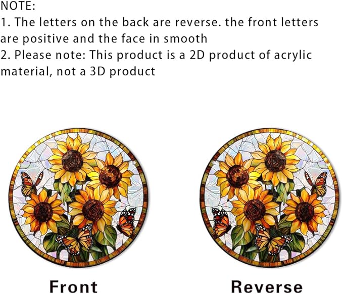 8 Inch Acrylic Window Hanging, Forget Me Not Flower Stained Glass Suncatcher, Window Decor, Plant Lover Gift for Women, Best Friend, Family, Colleague, Classmate (231)