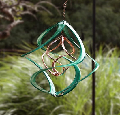 Red Carpet Studios The Original Cosmix Deluxe Helix Wind Spinner, Medium 14-Inch, Double Green &Copper