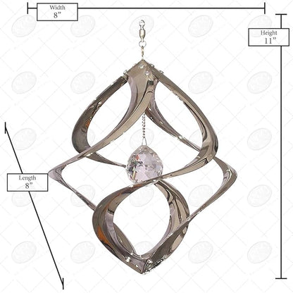 Red Carpet Studios The Original Helix Cosmix Wind Spinner, 11-Inch, Chrome and Crystal
