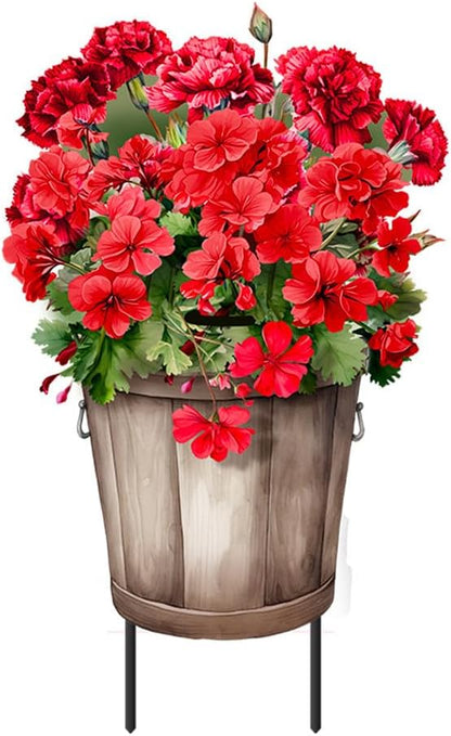 Briarwood Lane Striped Geraniums Metal Art
