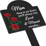 Roowest Cemetery Grave Decorations Acrylic Memorial Stakes Grave Stake Markers Sympathy Garden Plaque Waterproof Remembrance Sympathy Gift for Cemetery Graveside Outdoors Yard(Mother)