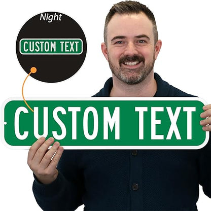 SmartSign Customize Your Own Green Street Sign | 6" x 24" 3M EG Reflective Aluminum