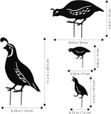 Yardwe 8PCS Metal Quail Yard Art, Outdoor Garden Decoration, Creative Black Iron Quail Ornaments for Lawn, Pathway, Courtyard, and Planters