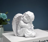 Praying Angels Figurine, Garden Angel Statues, Waterproof Kneeling Angel Sculpture, Outdoor Decor Ornament for Patio Lawn Yard Porch Decorations