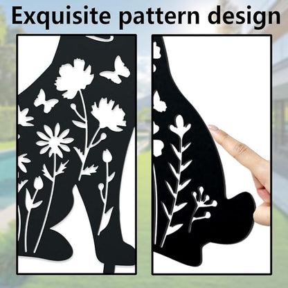 WADORN Adorable Fox Metal Outdoor Statues Silhouette, Fox Metal Decorative Garden Stakes Funny Animal Silhouette Ornament Gift Fox Outdoor Decoration for Garden Backyard Patio Lawn Outdoor Ornaments