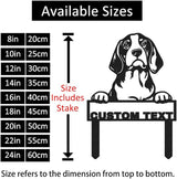 Personalized Metal Beagle Dog Garden Sign, Custom Dog Statue Beagle Yard Sign with Stakes, Customized Animal Pet Garden Stake Plaque Patio Lawn Decorative Outdoor Décor Name Signs