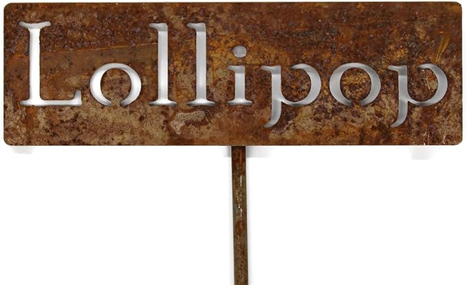 Classic Metal Garden Markers Clearance Items 20 to 33 Inches Tall (custom 20", Naturally Rusted)