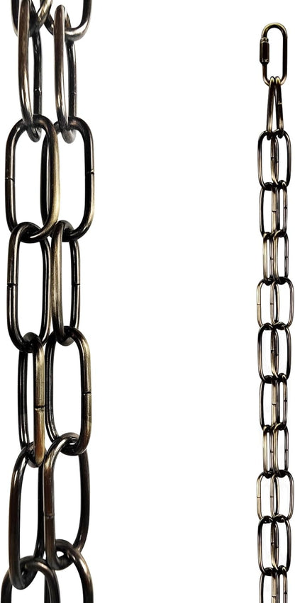 LOFIR 16.5 FT Matte Bronze-Colored Rain Chain with Hooks - Rain Chains for Outside - Adjustable Rain Catcher Chains with Bell for Eaves Drainage - Easy Install Bronze-Colored (Diameter 3mm)