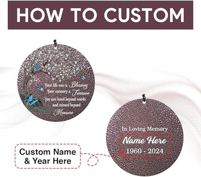 Personalized Wind Chimes, Butterfly Sympathy Wind Chime, in Loving Memory for Loss of Loved Dad/Mom, Metal Large Memorial Gifts, 36inch/45inch Deep Tone Wind Chime (Produced in USA)