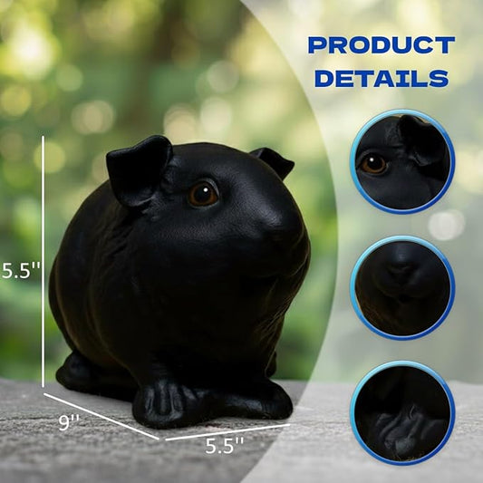 OLOMA Detailed Guinea Pig Decorative Statue Solid Concrete Animal Sculpture with Protective Resin Coating Durable Garden Lawn Patio Porch Indoor Decorative Accent
