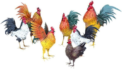 Metal Rooster Decor， Chicken Animal Yard Art Lawn Ornament Figurines Artwork for Outdoor, Patio,Backyard and Home Kitchen Decoration (Turn The Head)