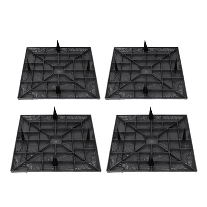 15.5 Inch Stepping Stones, Decorative Garden Walkway Pavers with Ground Stakes for Outdoor Pathway, Lawn, Yard, Made of Polypropylene (Gray)