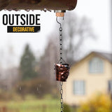 8.5FT Rain Chains for Drain Gutter Through Downspouts and Rain Barrel with Rain Chain Gutter Adapter - Outdoor Rust-Resistant Plated Iron and Thick Chain Garden Décor (Bronze-Butterfly)