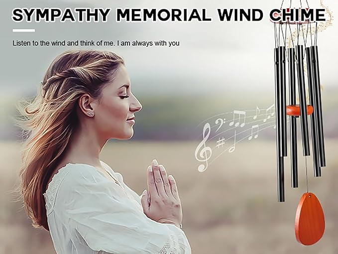 Wind Chimes for Outside Clearance, 26'' Small Windchimes Outdoors w/DIY Ornament, Memorial Wind Chime Gifts for Mom Women Grandma Neighbors