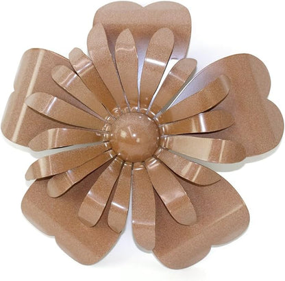Metal Rustic and Colorful Flower Stakes Ranging from 9.5 to 36 Inches Tall (Sunflower Wall Hanger 14.5" Tall, Mocha)