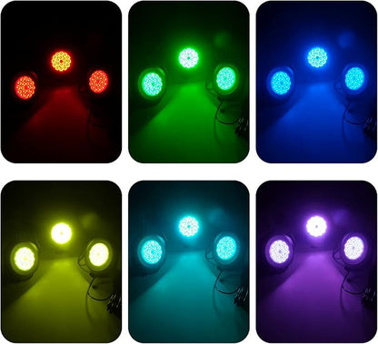 T-SUN Solar Pond Lights, IP68 Waterproof RGB LED Submersible Lights, 2-in-1 Floating & Stake Modes, Underwater Fountain Light for Garden, Pool, Fish Tank, Outdoor Pond Decoration