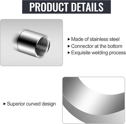 Pool Waterfall Fountains, Stainless Steel Rectangular Pool Waterfall Spillway with Pipe Connector for Indoor/Outdoor Decorative (7.9 Inch)