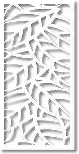 VIMA (Leaf Veins) Decorative Wall Art Panel - 48" L x 24" W x 3/8" H, White Color PVC Board Panel with Private Screen Fence Design for Home Renovation & Wall Décor