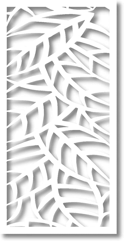 VIMA (Leaf Veins) Decorative Wall Art Panel - 48" L x 24" W x 3/8" H, White Color PVC Board Panel with Private Screen Fence Design for Home Renovation & Wall Décor