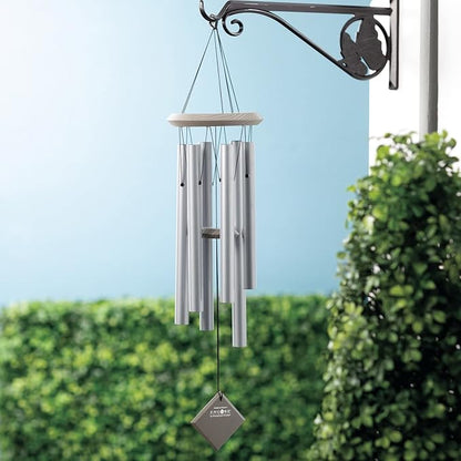 Woodstock Wind Chimes of Pluto Wind Chimes for Outside, 27" Grey Small Light Sound Wind Chime Décor for Outdoor Garden, Patio, Porch, Encore Collection