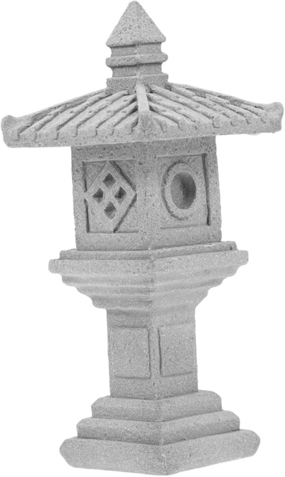 Miniature Pavilion Garden Statue Zen Garden Decor Tower Design for Outdoor and Indoor Use for Bonsai