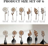 Rustic Metal Flowers, Decorative Flowers Plants Stakes Outside Art, Metal Garden Stakes Decorative Flower Bed Decor, Decorative Stakes Garden Art for Pots Vase Patio Lawn Yard Home Office