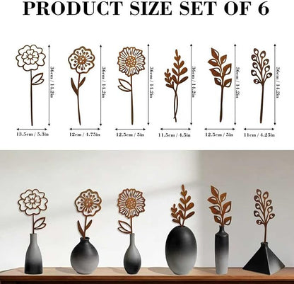Rustic Metal Flowers, Decorative Flowers Plants Stakes Outside Art, Metal Garden Stakes Decorative Flower Bed Decor, Decorative Stakes Garden Art for Pots Vase Patio Lawn Yard Home Office