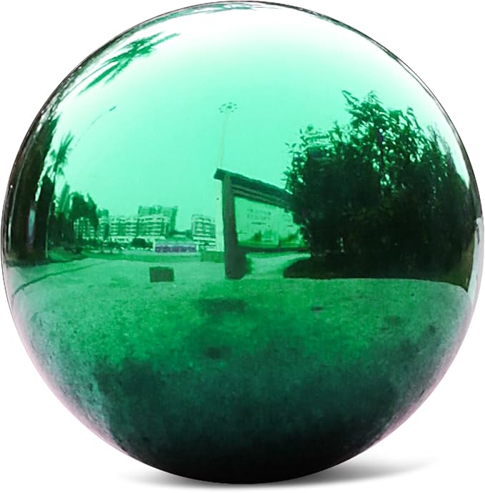 Stainless Steel Gazing Ball,12inch Green Gazing Globe