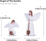 Garden Angel Statues of Set 2, Gardening Gifts for Women Figurines, Unique for Mom Sisters Grandma Friends, Gift to Celebrate Friendships