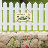 SCAZOMV Garden Sign Decor, Welcome To Our Garden, Funny Outdoor Decorative For Garden Backyard Patio Farmhouse, Potting Shed She Shed Personalized Wooden Hanging Plaque 5"X 10"
