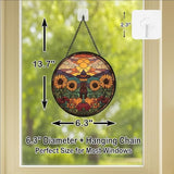 Stained Glass Window Hanging Scarecrow Sunflower and Pumpkin Sun Catchers Panel for Indoor Decorative Display for Mom, Wife, Lovers, Festive