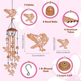 Wind Chimes for Outside, Crow Aluminum Tube Windchime Melodious Melodic for Porch Patio Garden Decor, Unique Metal Memorial Wind Chimes Housewarming Gifts for Friends and Family