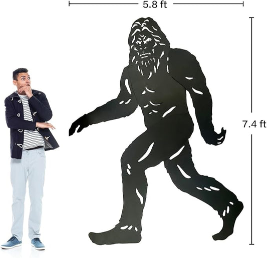 EZTZEN 7.4ft Bigfoot Outdoor Decor Big Foot Sasquatch Gifts for Men/Dad/Women Metal Bigfoot Silhouette Statues for Yard Decor, Garden Decor, Yard Art, Forests, Yard Display, Lawn Decorations