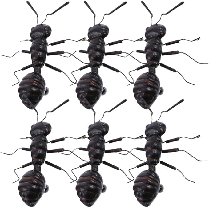 Simulated Ant Statue Set 6 Pieces Miniature Desk Ants Sculptures Indoor Outdoor Garden Decoration Lightweight 2.55X2.36X0.78 Inch
