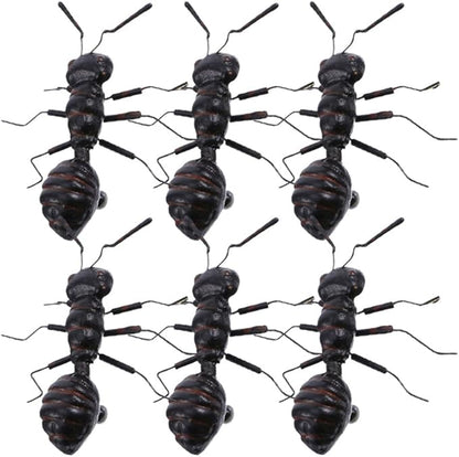 Simulated Ant Statue Set 6 Pieces Miniature Desk Ants Sculptures Indoor Outdoor Garden Decoration Lightweight 2.55X2.36X0.78 Inch
