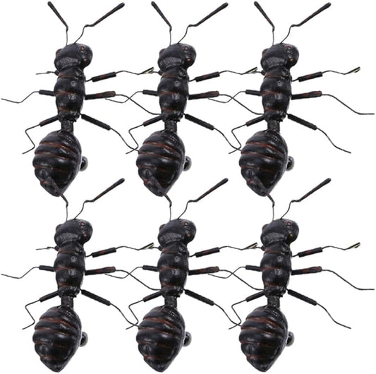 Simulated Ant Statue Set 6 Pieces Miniature Desk Ants Sculptures Indoor Outdoor Garden Decoration Lightweight 2.55X2.36X0.78 Inch