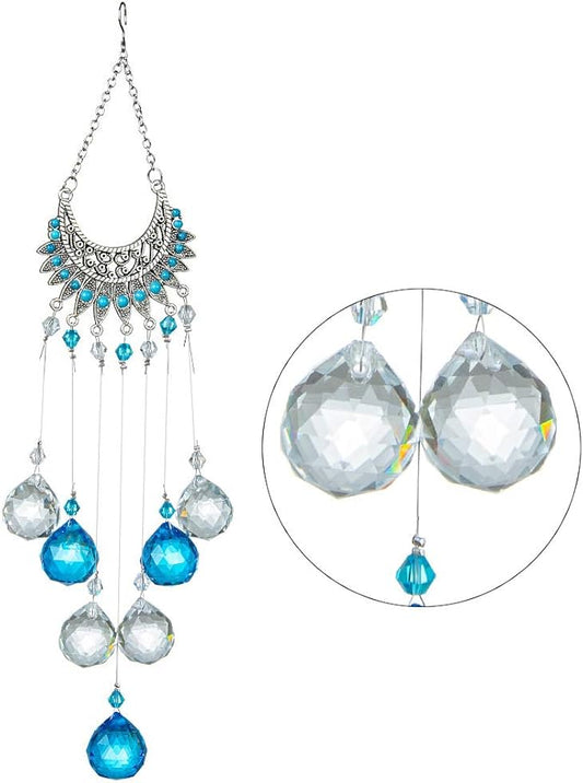 Crystal Peacock Suncatcher Stained Glass Beads Rainbow Maker Window Wall Hanging Prism Pendant Garden Outdoor Home Decor Ornaments