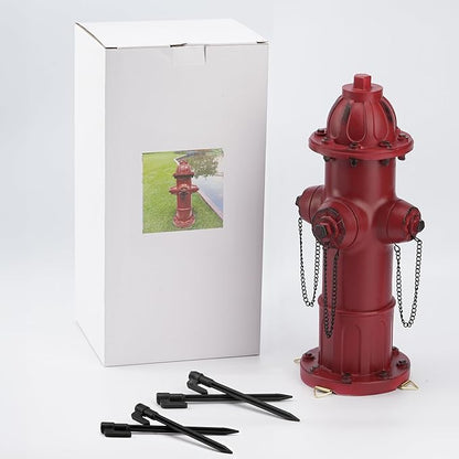 Realistic Resin Fire Hydrant Statue for Potty Training Dogs - Dog Fire Hydrant Pee Post, Weather-Resistant Garden Decor,Outdoor Garden & Lawn Ornament(Suitable for Small Dogs;13.1In;Retro Red)
