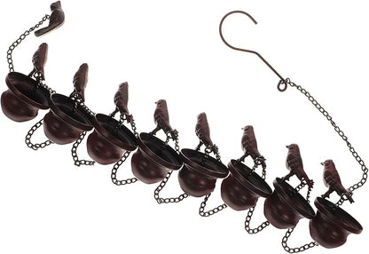 Abaodam Copper Metal Rain Chain for Gutters 2.4m Decorative Rainwater Downspout Chain for Garden Patio Outdoor Drainage