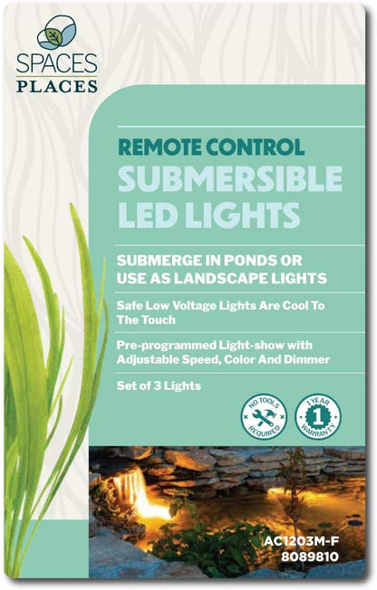 Spaces Places 8089810 AC1203M-F Pond Lights, Black