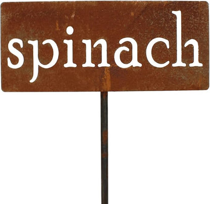 Classic Metal Garden Markers 19 Inches Tall (spinach, Naturally Rusted)