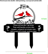 Cardinals Memorial Grave Markers for Cemetery Memorial Stakes Metal Grave Decorations for Loss of Mother Father Outdoors Yard Garden Sympathy Decor (Red Cardinal)