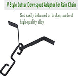 Rain Chain Gutters Adapter Clip for Garden V Style Copper Hook Hanger Gutter Clip for Rain Chain Installation kit Iron Connector for Rain Chimes Downspout Outside Hardware