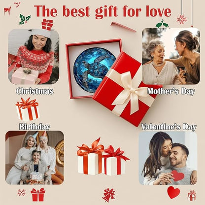 Stained Glass Window Hanging - Blue Rose and Vintage Frame Sun Catchers Indoor Stained Glass Panels Wall Decor for Mom, Wife, Lovers, Festive, 11.8in