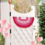 4Pcs Valentine Bunting Flags 2x4Ft Embroidered Love Heart Half Fan Bunting Decor Wedding Season Valentine’s Day Galentine’s Day Outside Banner for Outdoor Porch Garden Fence Décor Engagement Party Anniversary