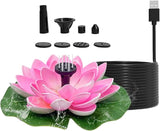 Solar Water Fountain - Garden Decor Solar Bird Fountain,Led Powered Ponds, Led Pond Pump Bird Bath, Lily Outdoor Ponds with 8 Nozzles, Water Pump for Outside Pond and Backyard