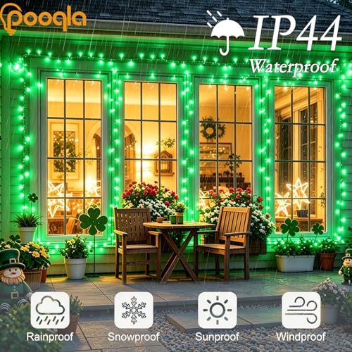 Pooqla 200 LED Green Halloween String Lights - 66 ft