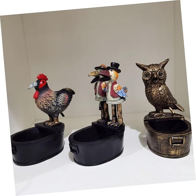 Happyyami Owl Fountain Statue for Garden Iron Outdoor Decorative Sculpture Fountain Nozzle Rustic Patio Ornament for Courtyard and Deck